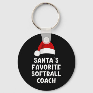 Christmas Santa's Favorite Softll Coach Funny Xmas Key Ring