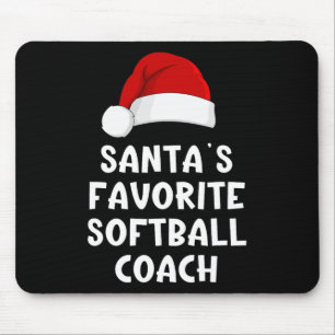 Christmas Santa's Favorite Softll Coach Funny Xmas Mouse Pad