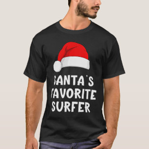 Christmas Santa's Favorite Surfer Funny Xmas Surfi T-Shirt