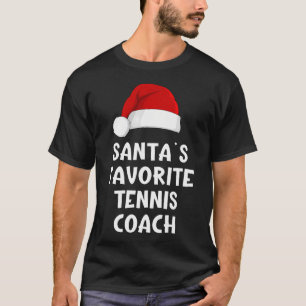 Christmas Santa'S Favorite Tennis Coach Funny Inst T-Shirt