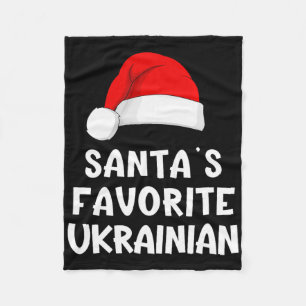 Christmas Santa's Favorite Ukrainian Funny Pajama Fleece Blanket