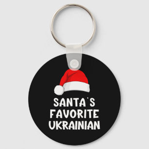 Christmas Santa's Favorite Ukrainian Funny Pajama Key Ring
