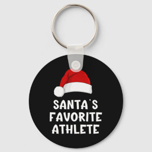 Christmas Santa's Favourite Athlete Funny Pajama A Key Ring