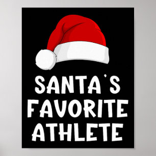 Christmas Santa's Favourite Athlete Funny Pajama A Poster
