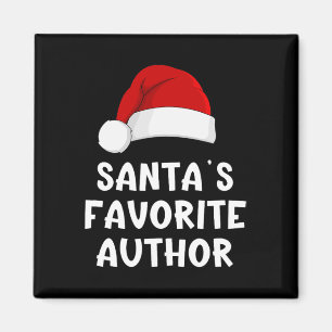 Christmas Santa's Favourite Author Funny Xmas Paja Magnet