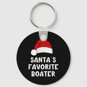 Christmas Santas Favourite Boater Funny Pajama Boa Key Ring