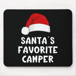 Christmas Santa's Favourite Camper Funny Xmas Paja Mouse Pad