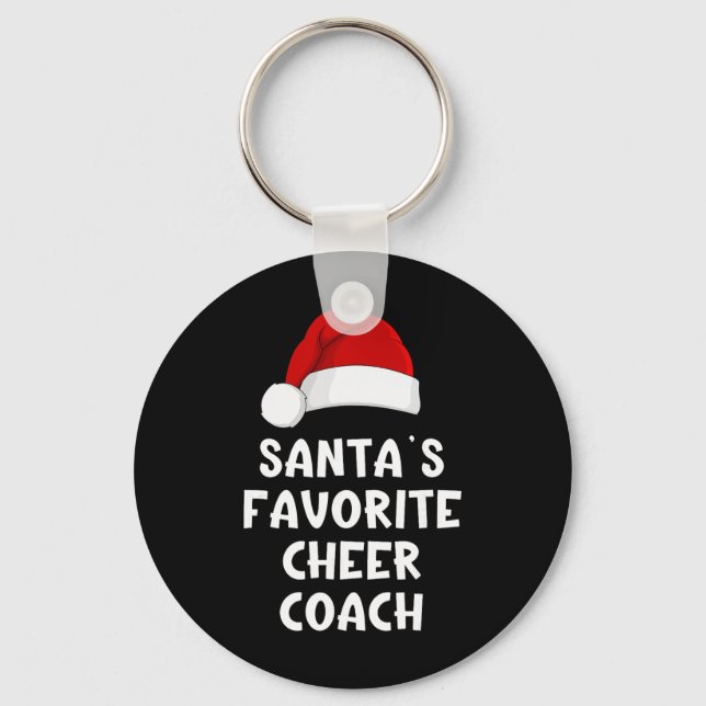 Christmas Santa's Favourite Cheer Coach Funny Chee Key Ring (Front)