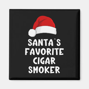 Christmas Santa's Favourite Cigar Smoker Funny Xma Magnet