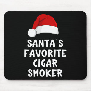 Christmas Santa's Favourite Cigar Smoker Funny Xma Mouse Pad