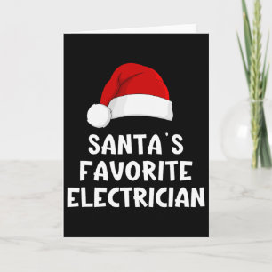 Christmas Santa's Favourite Electrician Funny Xmas Card