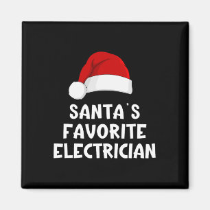 Christmas Santa's Favourite Electrician Funny Xmas Magnet