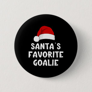 Christmas Santa's Favourite Goalie Goalkeeper Goal 6 Cm Round Badge