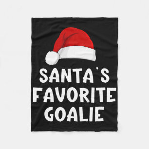 Christmas Santa's Favourite Goalie Goalkeeper Goal Fleece Blanket
