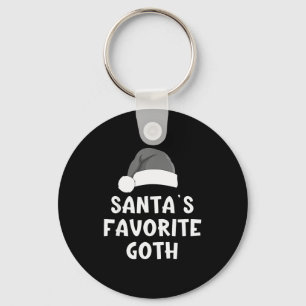 Christmas Santa's Favourite Goth Funny Xmas Pajama Key Ring