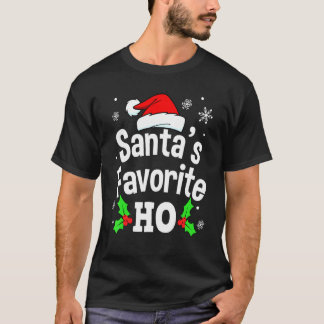 Christmas Santas Favourite Ho Cute Men Women Husb T-Shirt