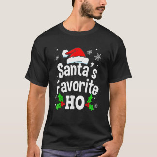 Christmas Santa's Favourite Ho Pajama Adult Naught T-Shirt