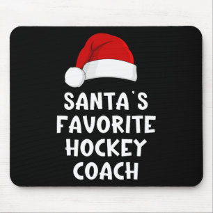 Christmas Santa's Favourite Hockey Coach Funny Xma Mouse Pad