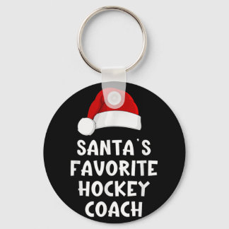Christmas Santas Favourite Hockey Coach Funny Xmas Key Ring