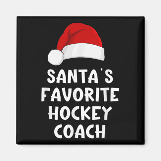 Christmas Santas Favourite Hockey Coach Funny Xmas Magnet