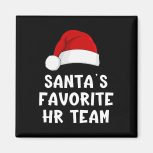Christmas Santa's Favourite Hr Team Funny Human Re Magnet