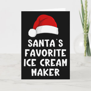 Christmas Santa's Favourite Ice Cream Maker Funny Card