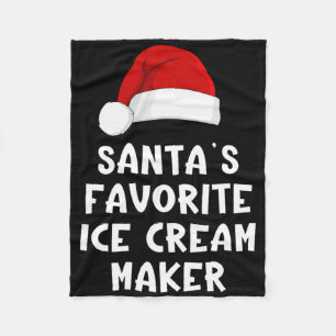 Christmas Santa's Favourite Ice Cream Maker Funny  Fleece Blanket