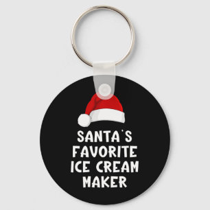 Christmas Santa's Favourite Ice Cream Maker Funny  Key Ring