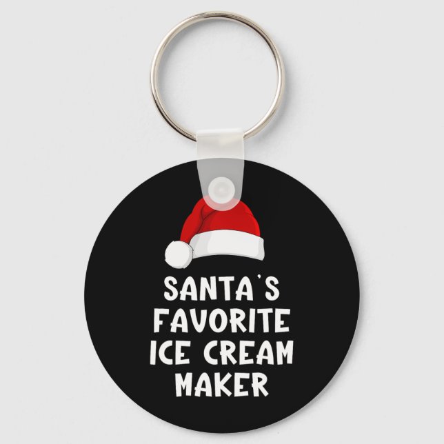 Christmas Santa's Favourite Ice Cream Maker Funny  Key Ring (Front)