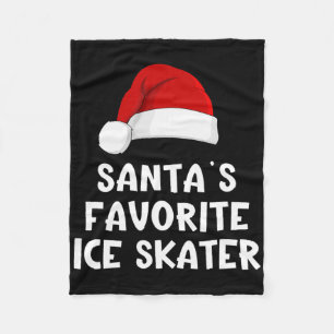 Christmas Santa's Favourite Ice Skater Funny Xmas Fleece Blanket