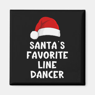 Christmas Santa's Favourite Line Dancer Funny Danc Magnet