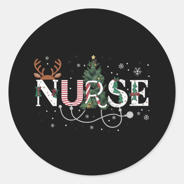 Christmas Santa's Favourite Nurse Xmas Gifts Holid Classic Round Sticker (Front)