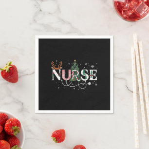 Christmas Santa's Favourite Nurse Xmas Gifts Holid Napkin