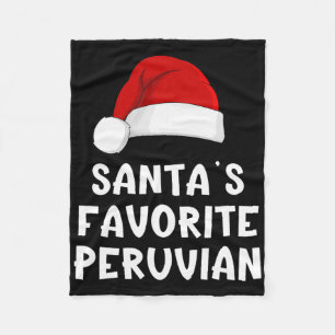 Christmas Santa's Favourite Peruvian Funny Xmas Pa Fleece Blanket