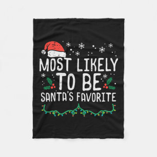 Christmas Santas Favourite Xmas Family Match Kids Fleece Blanket