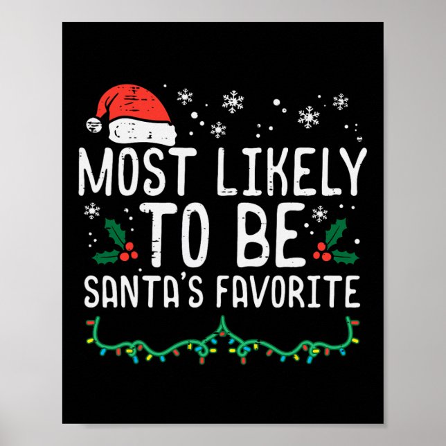 Christmas Santas Favourite Xmas Family Match Kids  Poster (Front)
