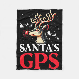 Christmas Santa's Gps  Fleece Blanket
