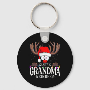 Christmas Santa's Grandma Reindeer Matching X-mas  Key Ring