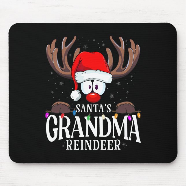 Christmas Santa's Grandma Reindeer Matching X-mas  Mouse Pad (Front)