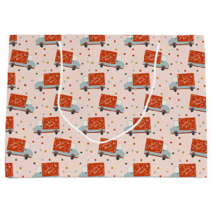 Christmas Santa's Mail Truck Illustration Gift Bag