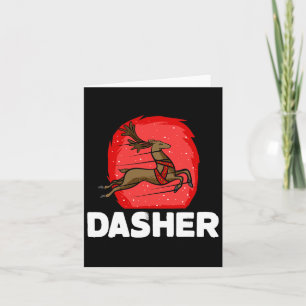 Christmas Santa's Reindeer Lazy Costume Dasher Card