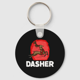 Christmas Santa's Reindeer Lazy Costume Dasher  Key Ring