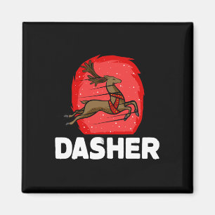Christmas Santa's Reindeer Lazy Costume Dasher Magnet