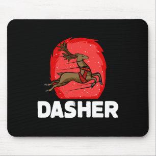 Christmas Santa's Reindeer Lazy Costume Dasher Mouse Pad