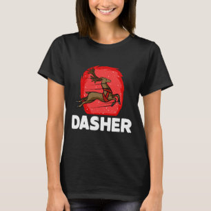 Christmas Santa's Reindeer Lazy Costume Dasher T-Shirt