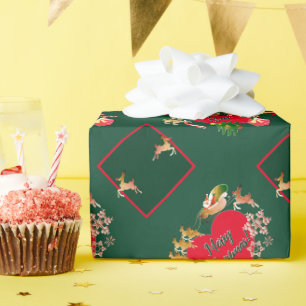 Christmas Santa's Reindeer Wrapping Paper