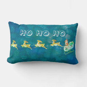 Christmas Santa's Sleigh HO HO HO Personalised Lumbar Cushion