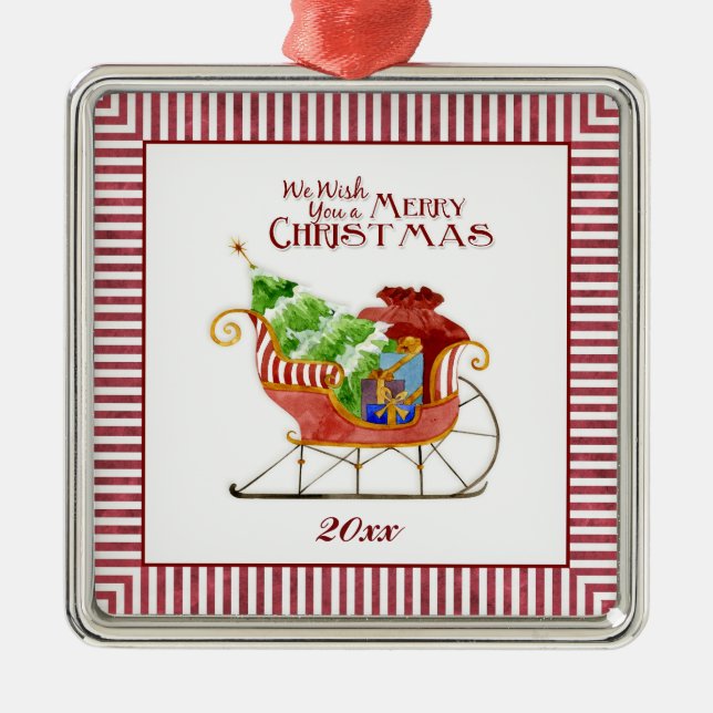Christmas Santa's Sleigh Ornament (Front)