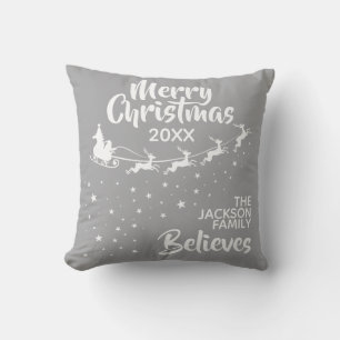 Christmas Santa's sleigh reindeer believe Cushion