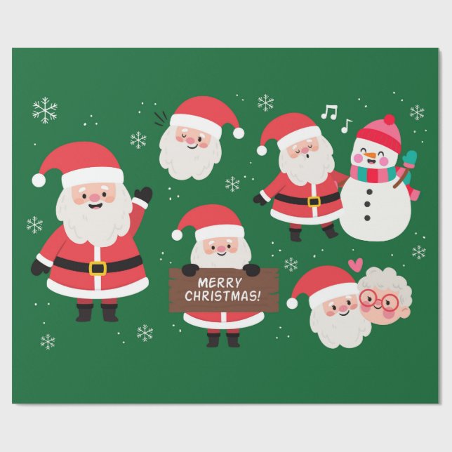 Christmas Santa's Wrapping Paper (Flat)